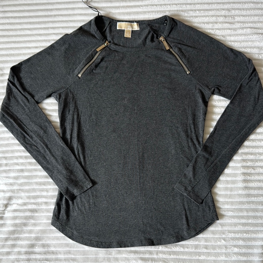 Michael Michael Kors Women's Long Sleeve Top - Dark Gray